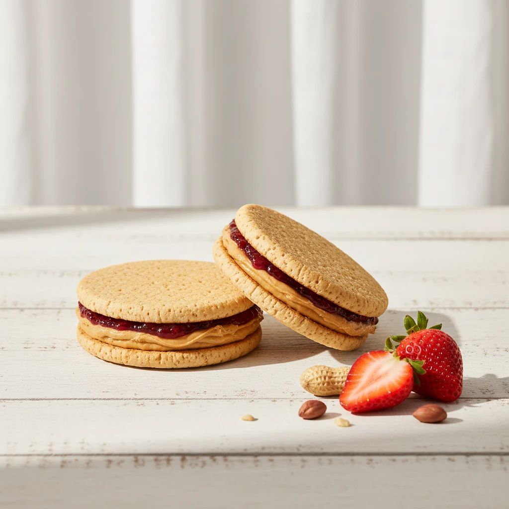 Peanut Butter & Strawberry Jam pocket from above