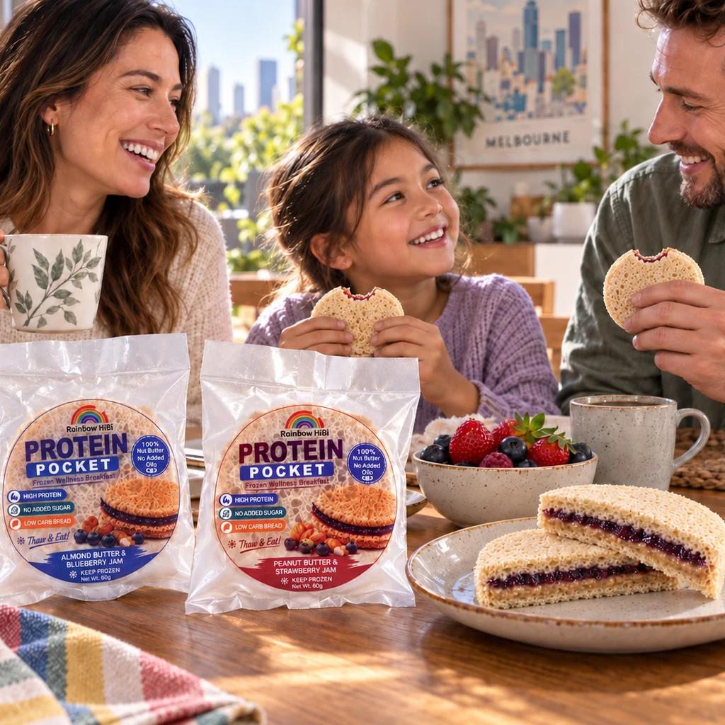 Six Protein Pockets on a serving board