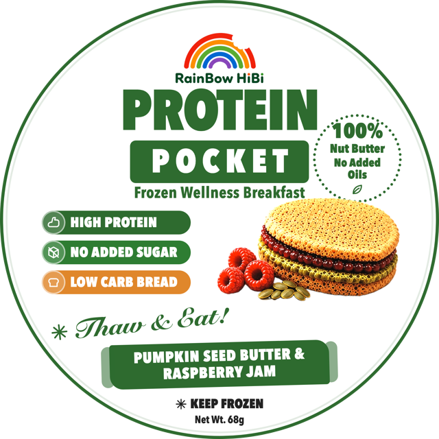 Pumpkin Seed Butter & Raspberry Jam in its pack label